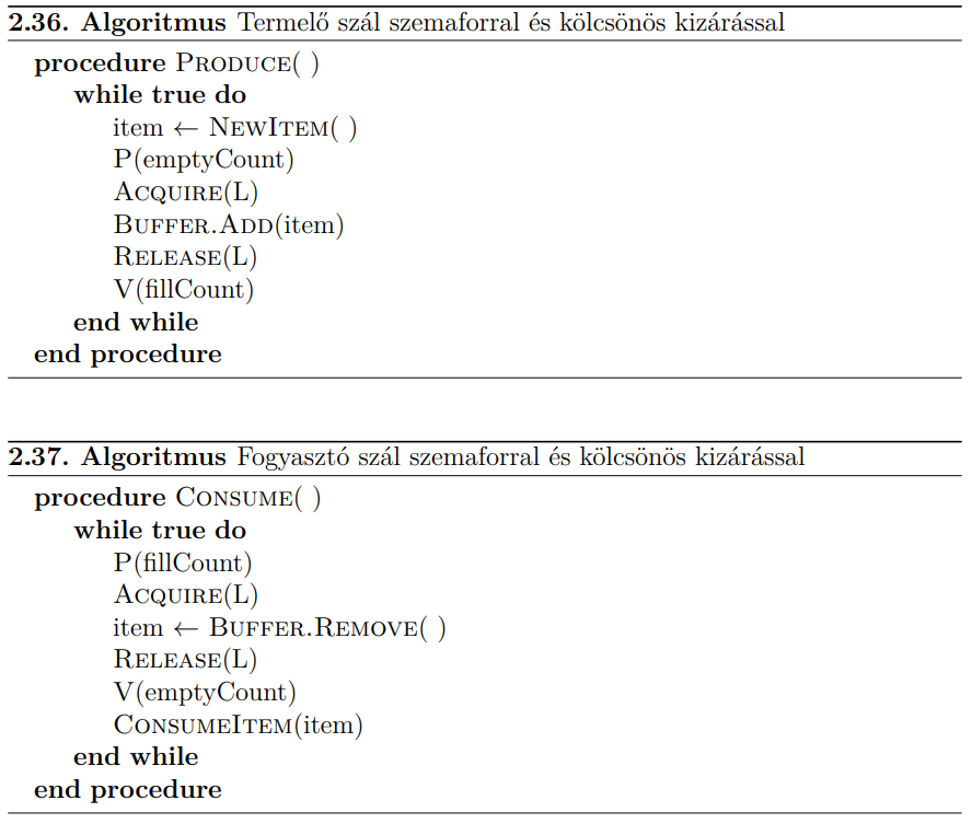 Termelő-fogyasztó probléma megoldása